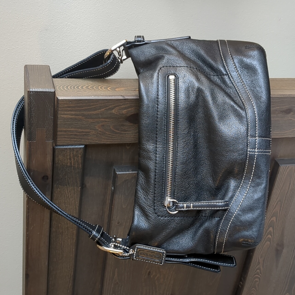 Coach Hampton Soho Black Leather Purse Bag vintage